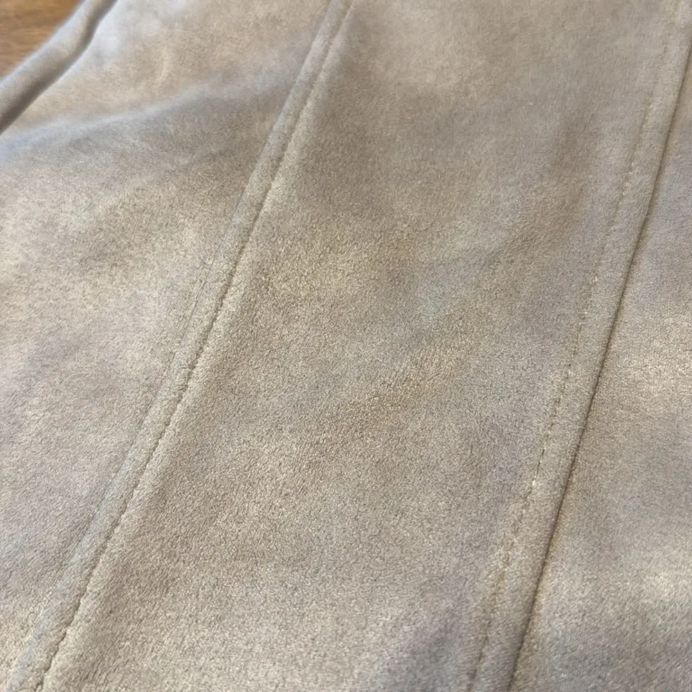 Zara TRF Suede Mini Skirt with Button Detail